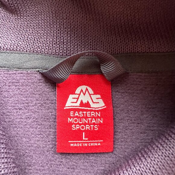 EMS Sweater Womens Large Pullover Purple Pockets Polyester Zip Eastern Mountain - Picture 3 of 11